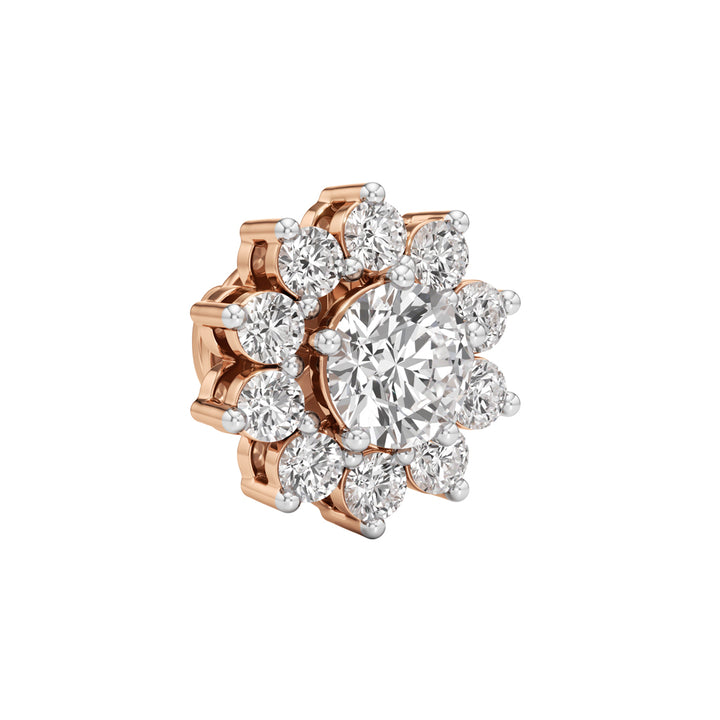 2.5Ct Round Shape Halo Studs Earrings
