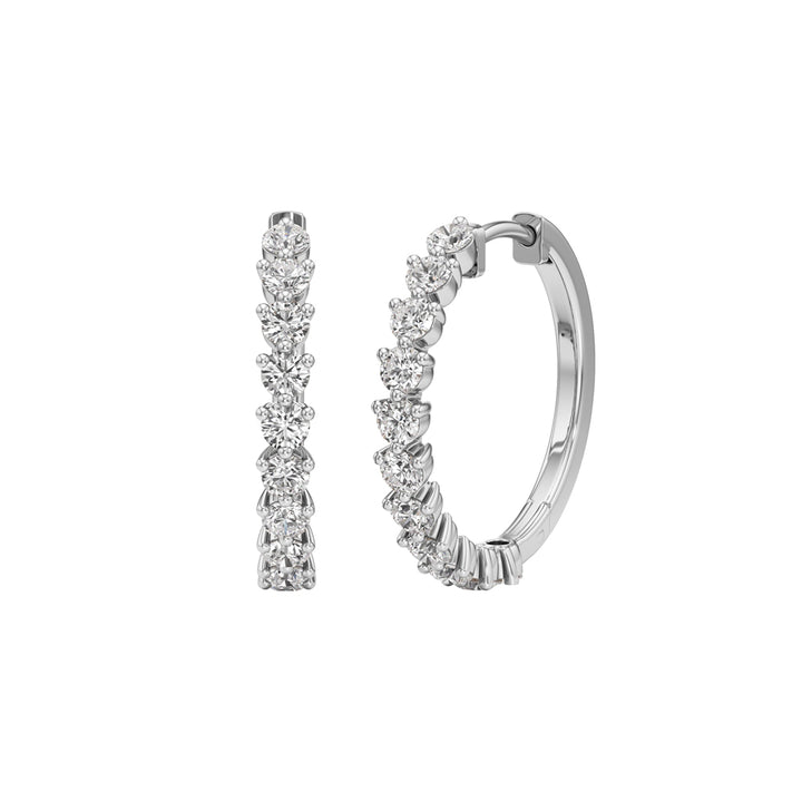 2Ct Round Shape Hoops Earrings