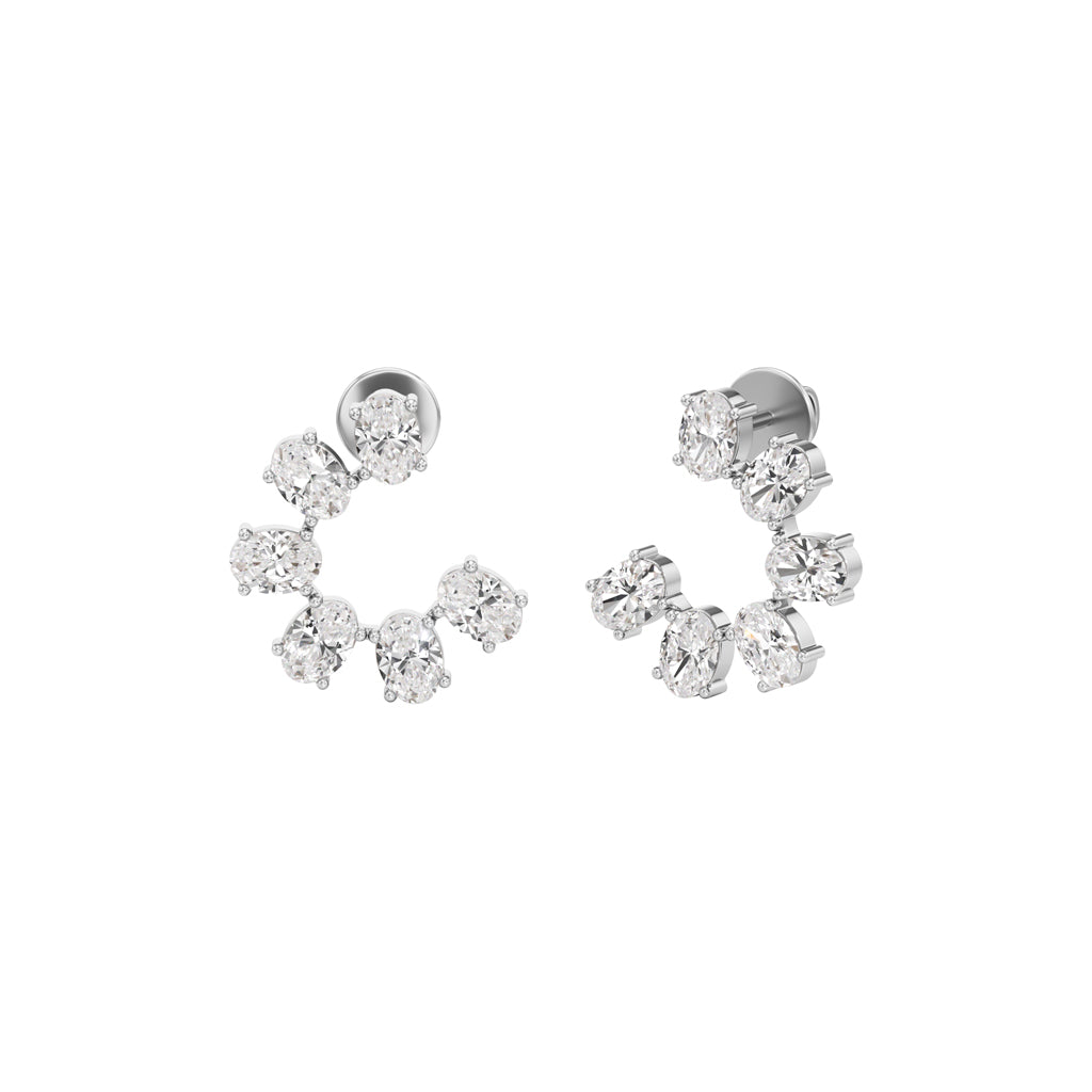 3Ct Oval Shape Fancy Studs Earrings