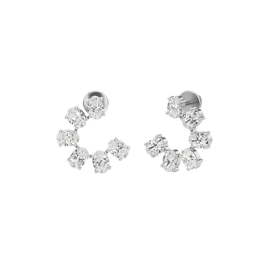 3Ct Oval Shape Fancy Studs Earrings