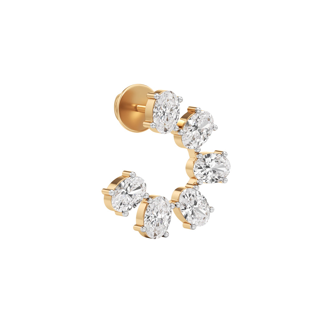 3Ct Oval Shape Fancy Studs Earrings