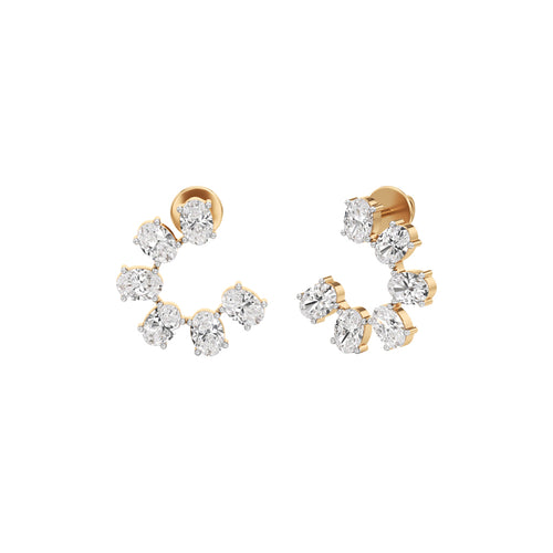 3Ct Oval Shape Fancy Studs Earrings
