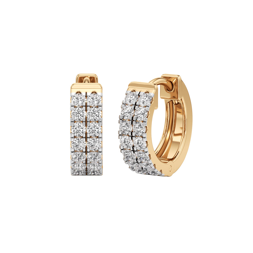 0.50Ct Round Shape Hoops Earrings