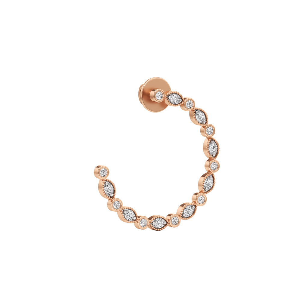0.75Ct Round Shape Fancy Studs Earrings