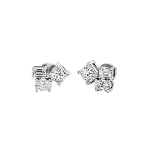 2Ct Oval Shape Fancy Studs Earrings