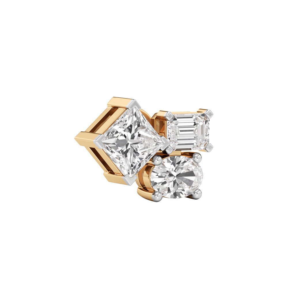 2Ct Oval Shape Fancy Studs Earrings