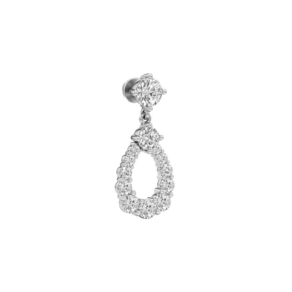3Ct Round Shape Dangles Earrings