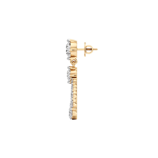 3Ct Round Shape Dangles Earrings