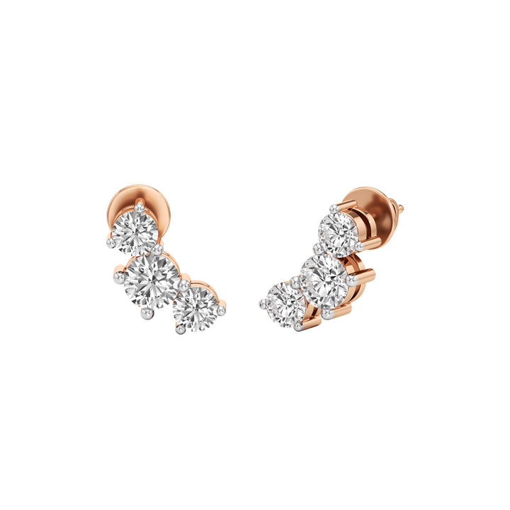 2Ct Round Shape Fancy Studs Earrings