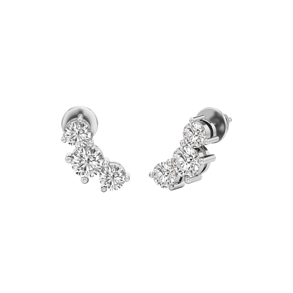2Ct Round Shape Fancy Studs Earrings