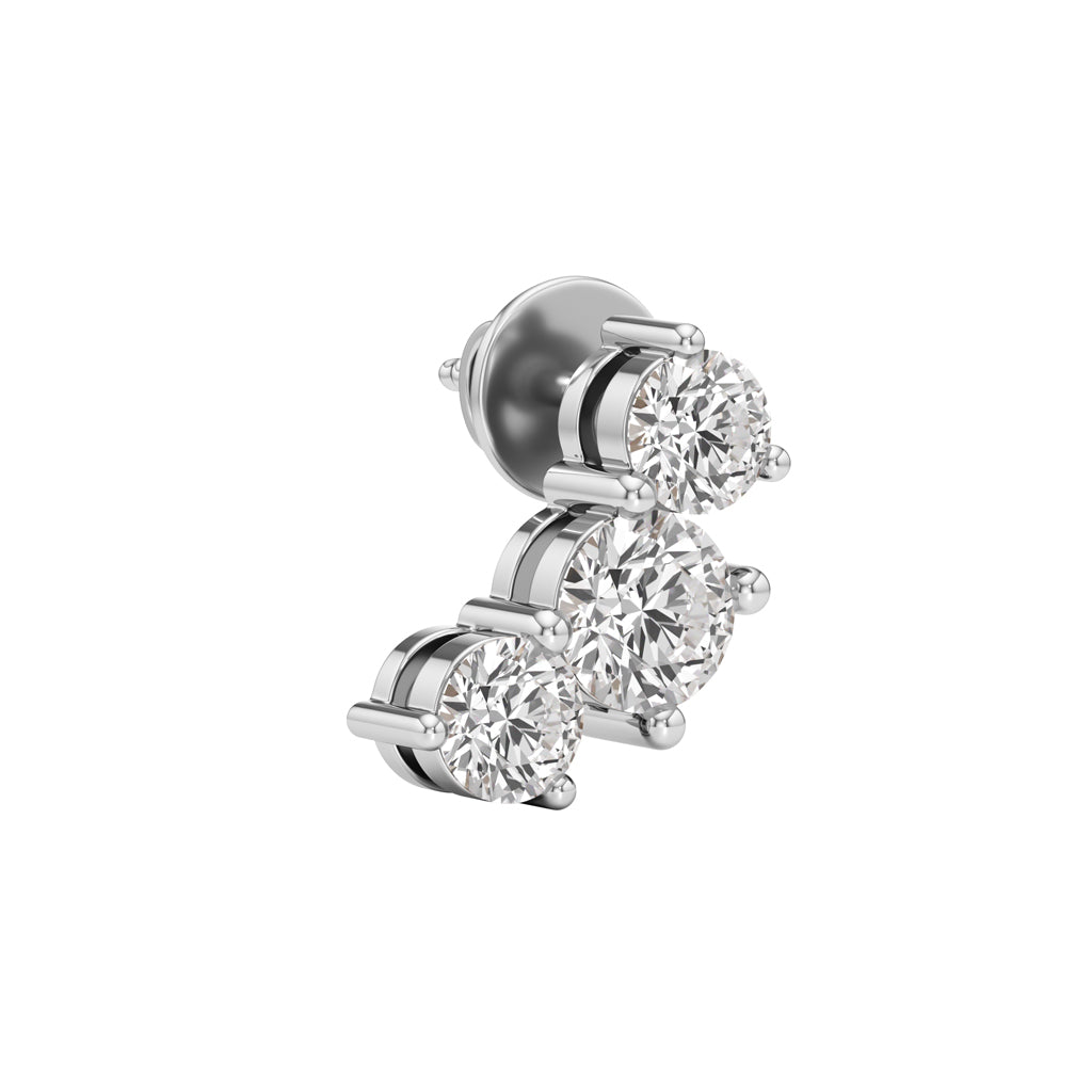 2Ct Round Shape Fancy Studs Earrings