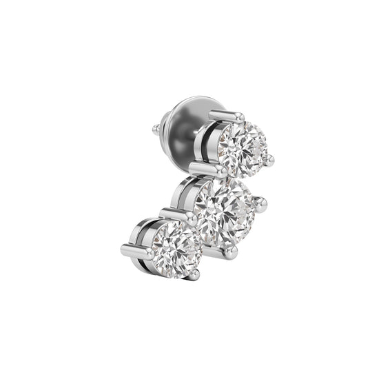 2Ct Round Shape Fancy Studs Earrings
