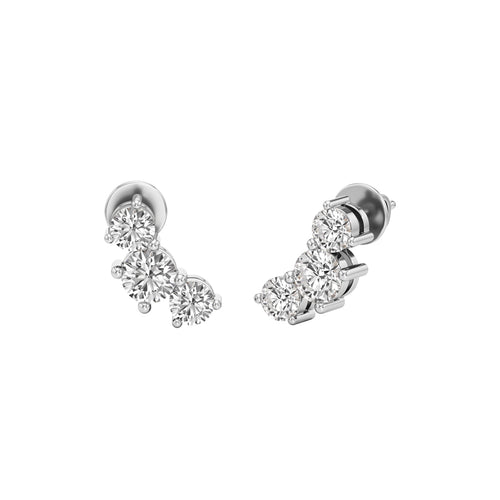 2Ct Round Shape Fancy Studs Earrings