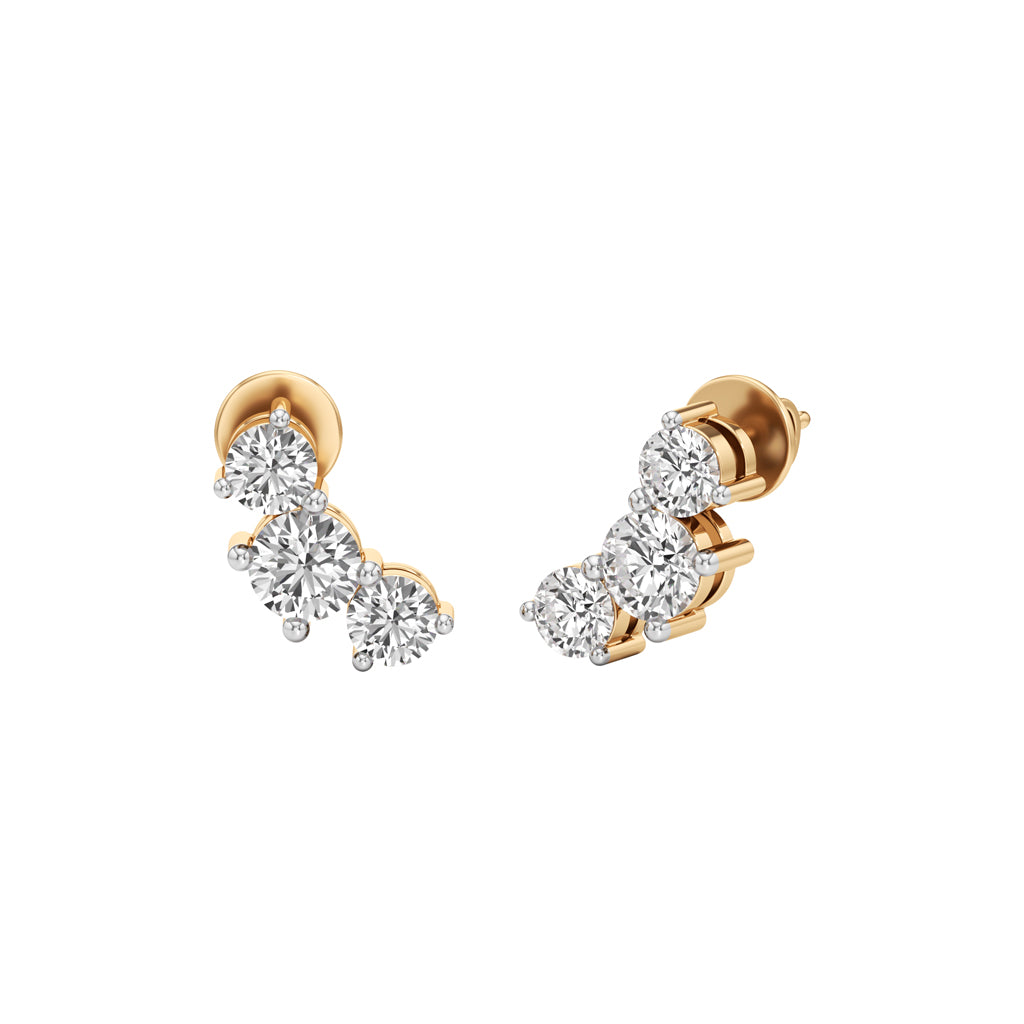 2Ct Round Shape Fancy Studs Earrings