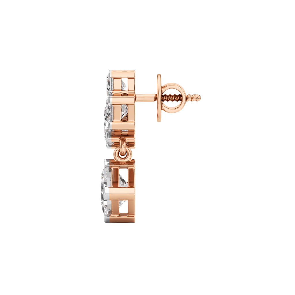 3.25Ct Princess Shape Fancy Studs Earrings