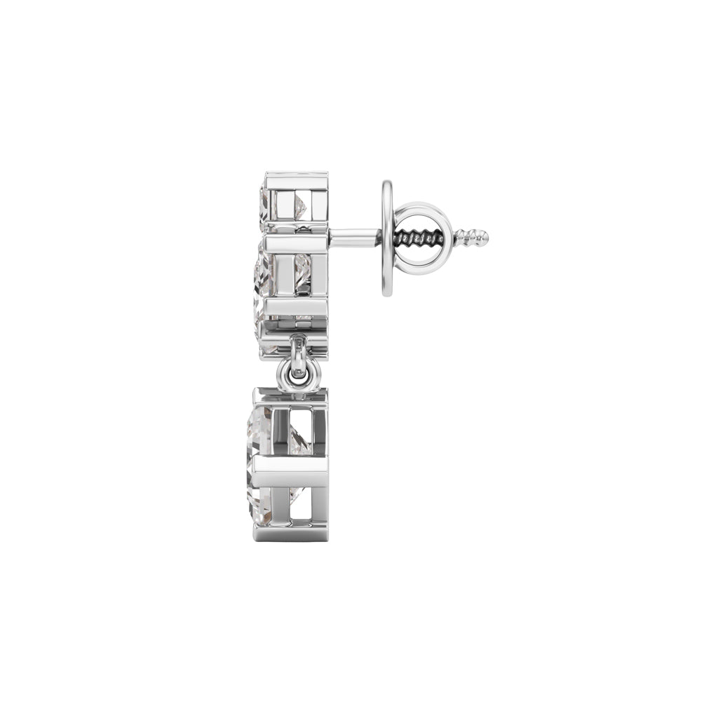 3.25Ct Princess Shape Fancy Studs Earrings