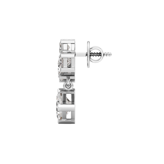 3.25Ct Princess Shape Fancy Studs Earrings