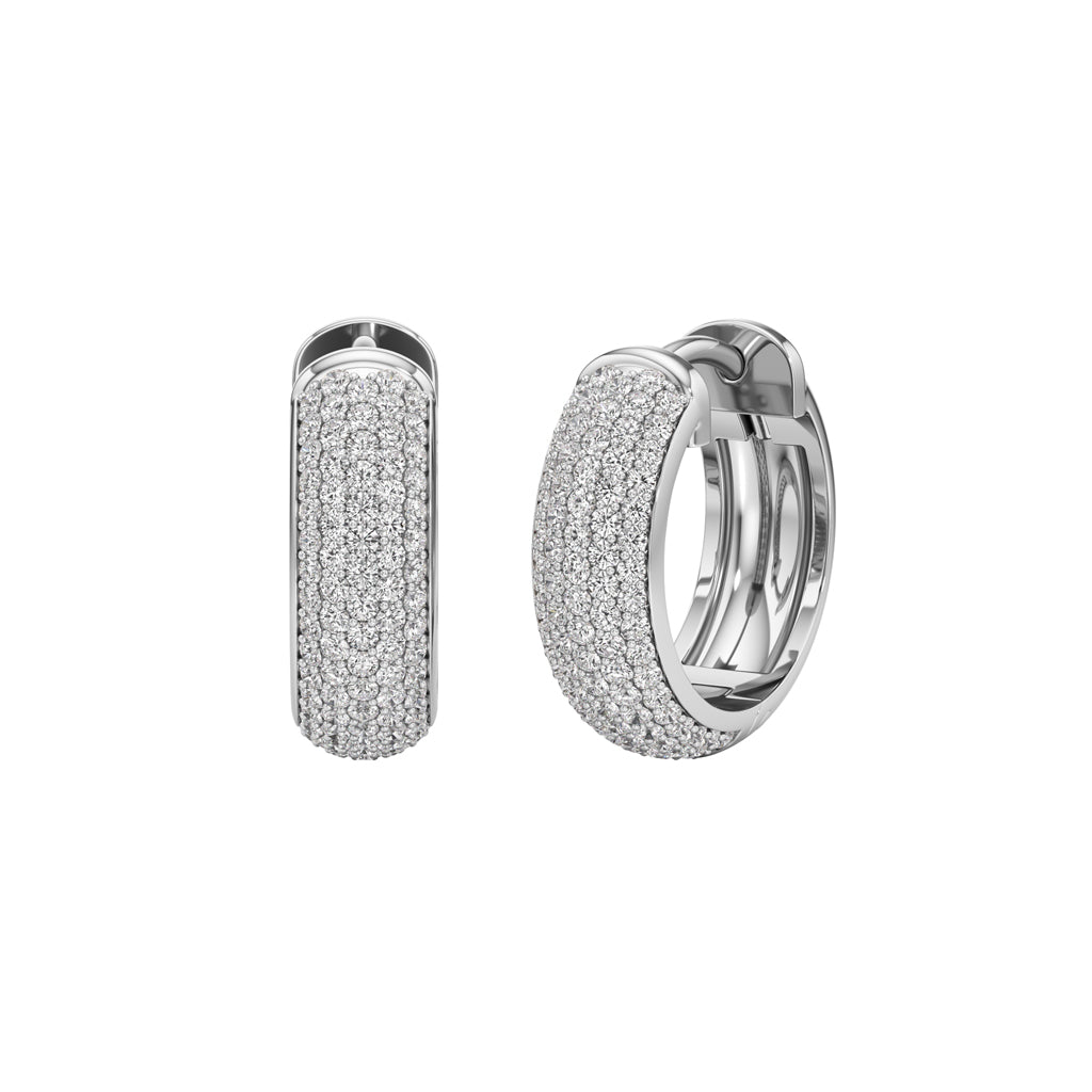 0.75Ct Round Shape,,Hoops Earrings