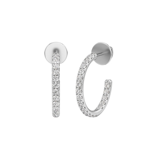 0.5Ct Round Shape,,Hoops Earrings