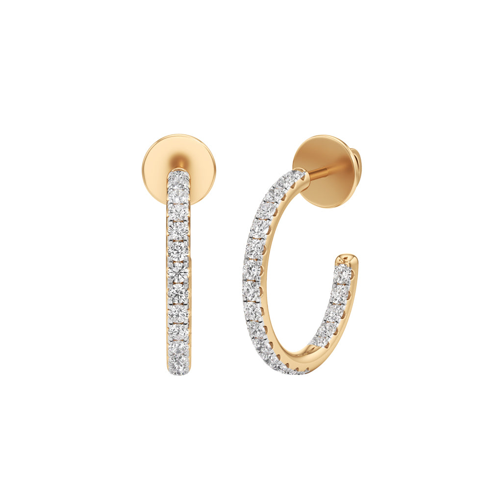 0.5Ct Round Shape,,Hoops Earrings
