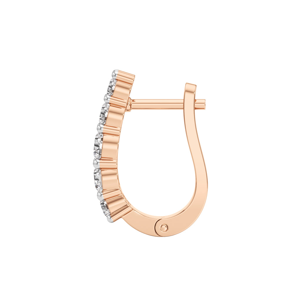 1Ct Round Shape,,Hoops Earrings