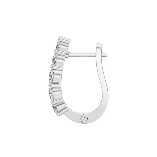 1Ct Round Shape,,Hoops Earrings