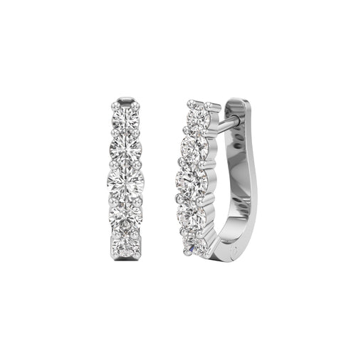 1Ct Round ShapeHoops Earrings