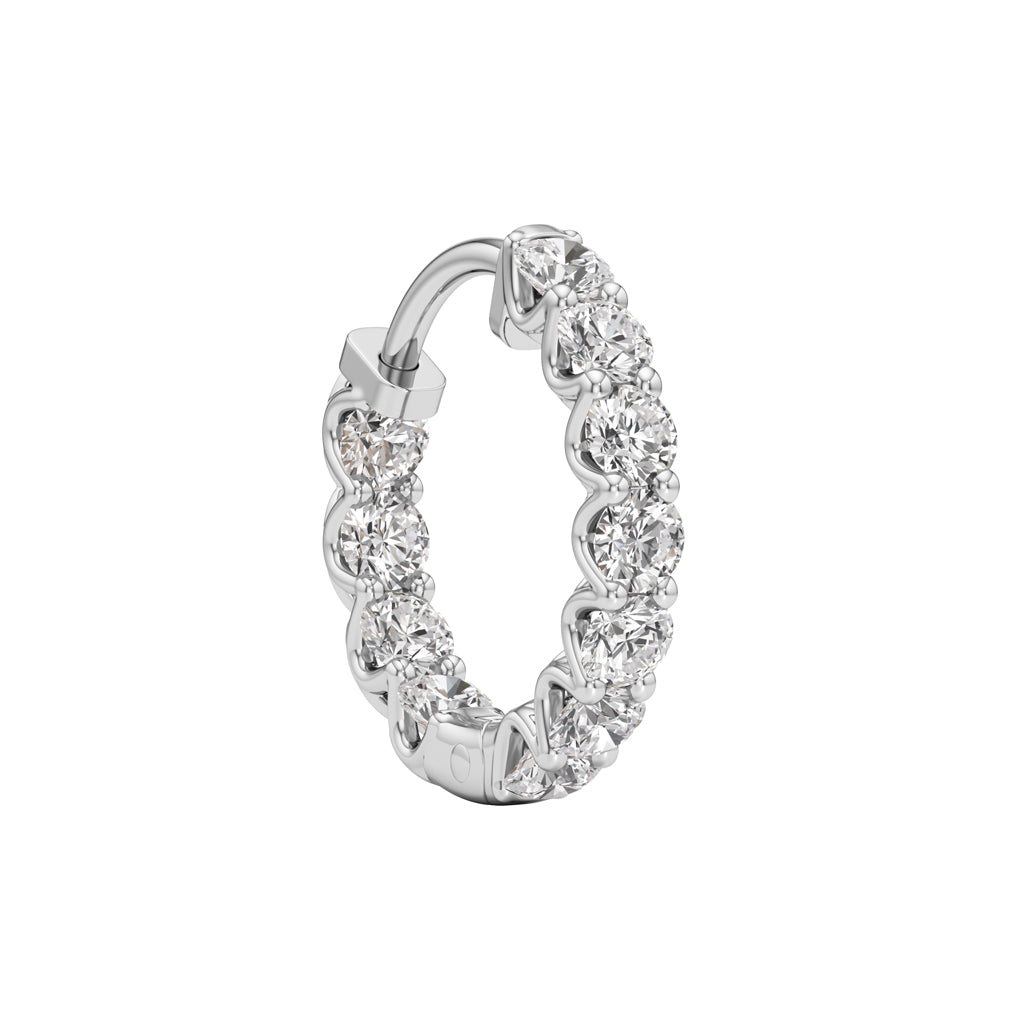 2Ct Round Shape,,Hoops Earrings