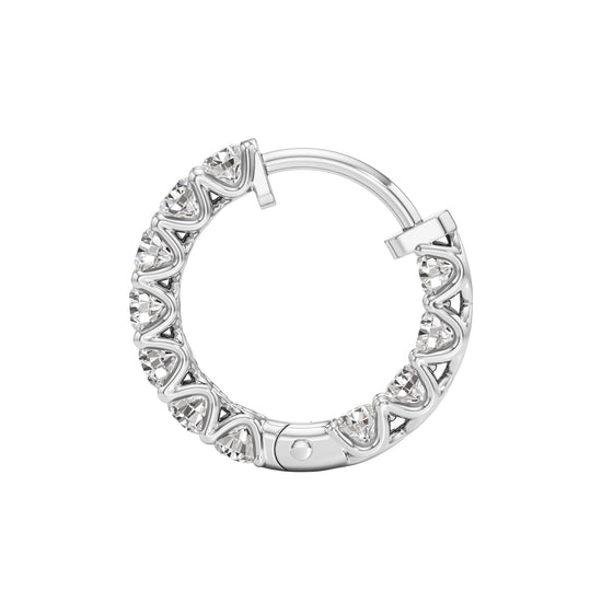 2Ct Round Shape,,Hoops Earrings