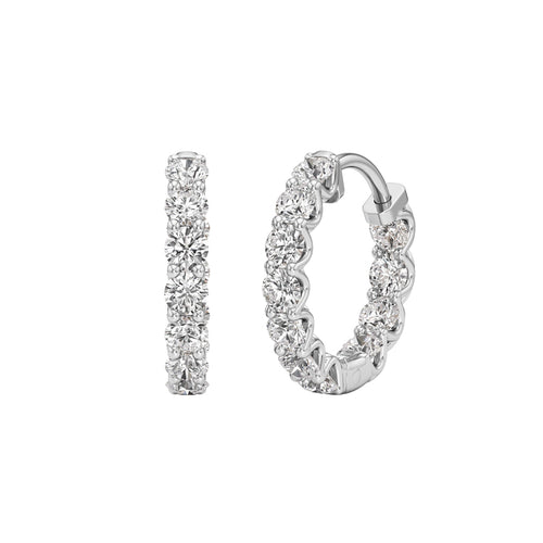 2Ct Round ShapeHoops Earrings