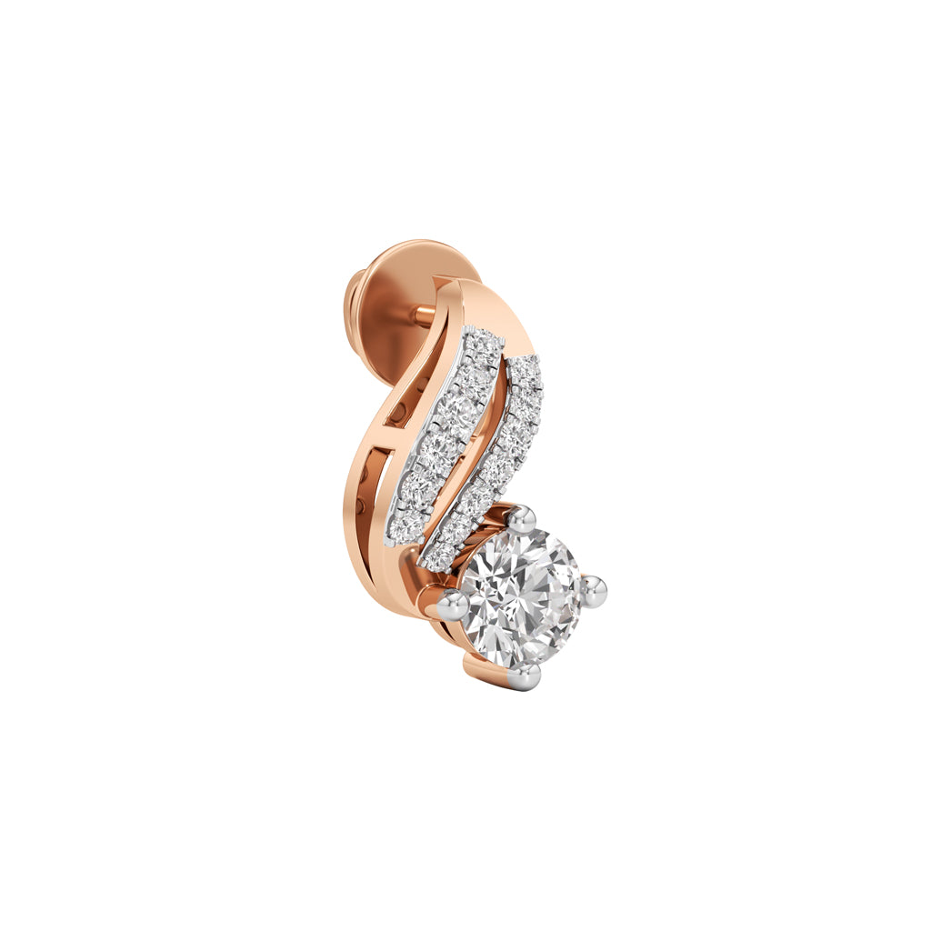 0.75Ct Round Shape Fancy Studs Earrings