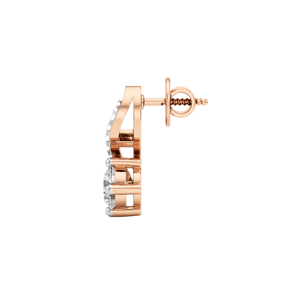 0.75Ct Round Shape Fancy Studs Earrings
