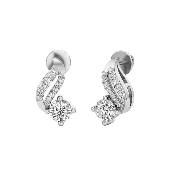 0.75Ct Round Shape Fancy Studs Earrings