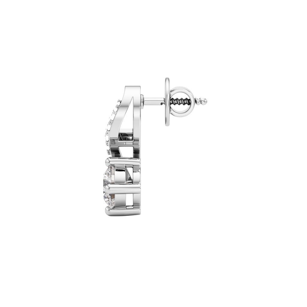 0.75Ct Round Shape Fancy Studs Earrings