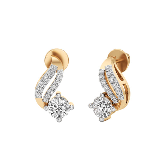 0.75Ct Round Shape Fancy Studs Earrings