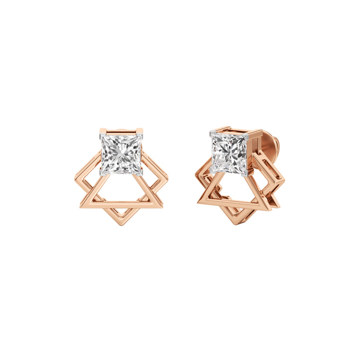 2Ct Princess Shape Fancy Studs Earrings