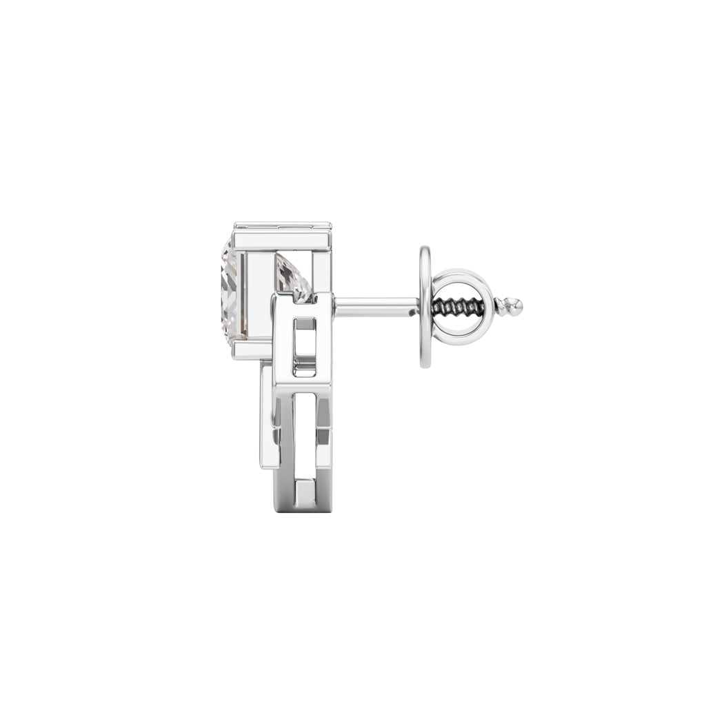 2Ct Princess Shape Fancy Studs Earrings