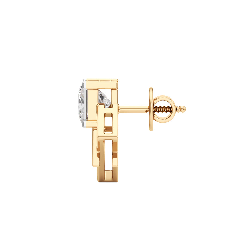 2Ct Princess Shape Fancy Studs Earrings