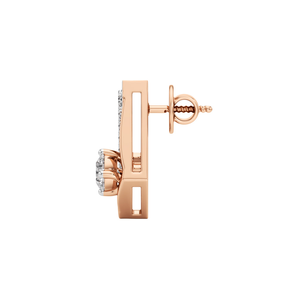 0.50Ct Round Shape Fancy Studs Earrings