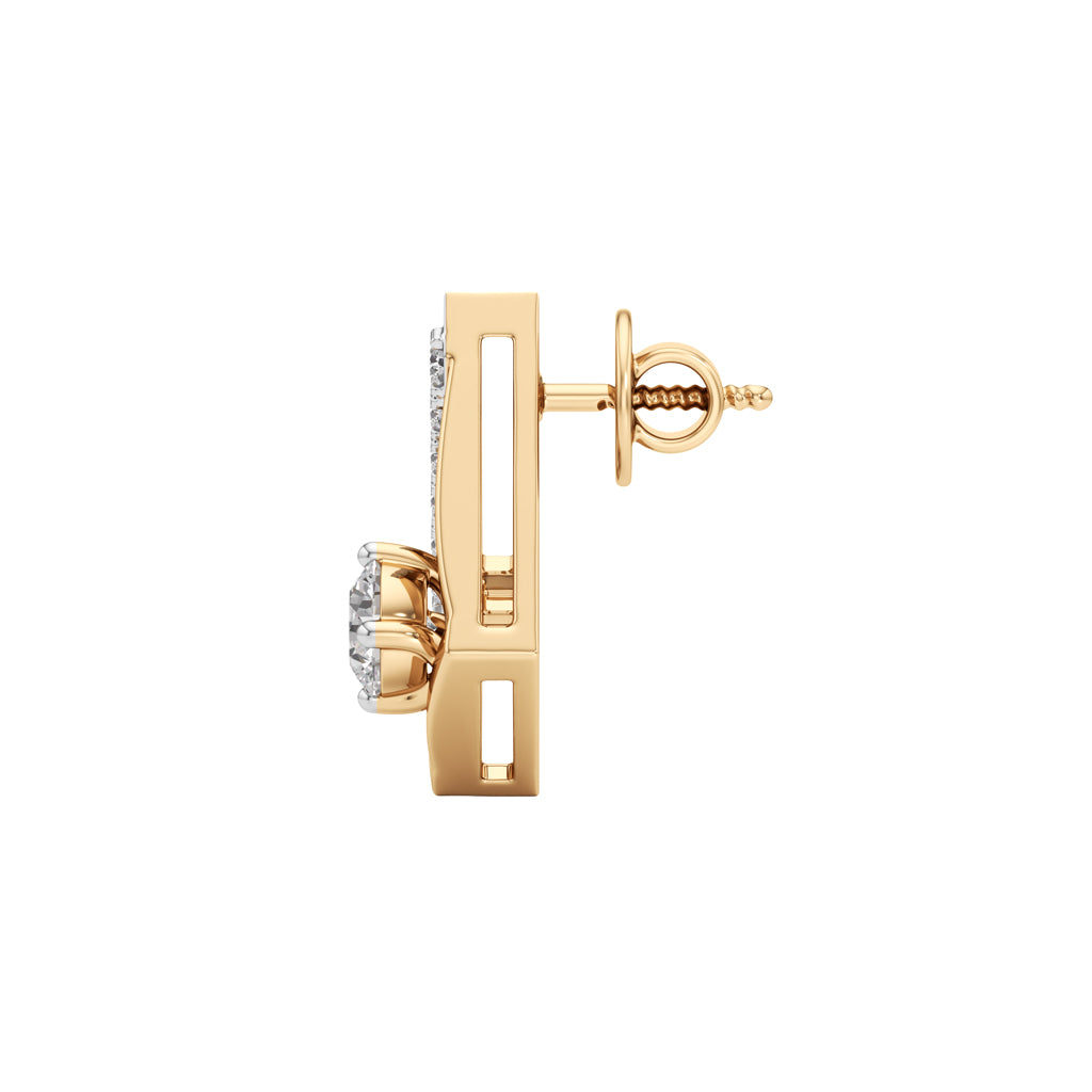0.50Ct Round Shape Fancy Studs Earrings