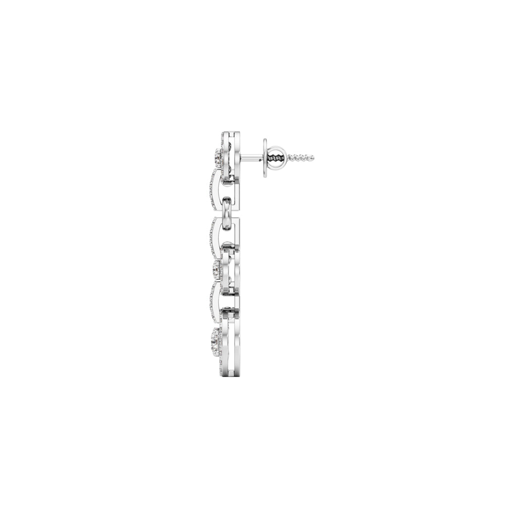 1.00Ct Round Shape Dangles Earrings