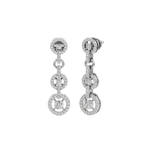 100Ct Round Shape Dangles Earrings