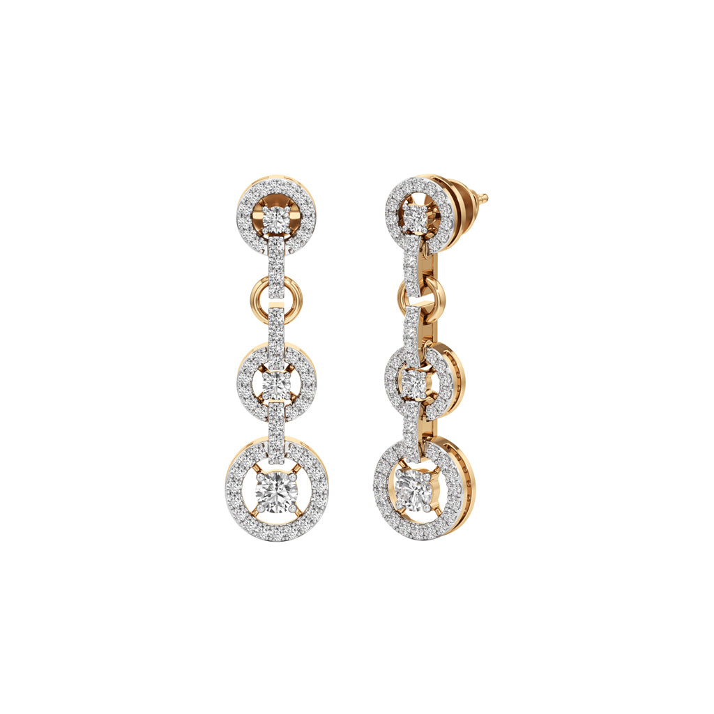 1.00Ct Round Shape Dangles Earrings
