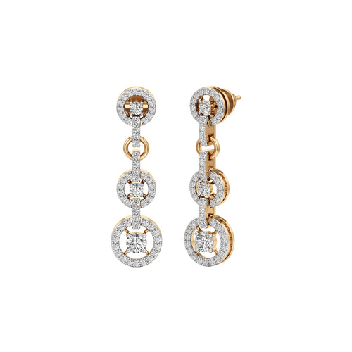 100Ct Round Shape Dangles Earrings