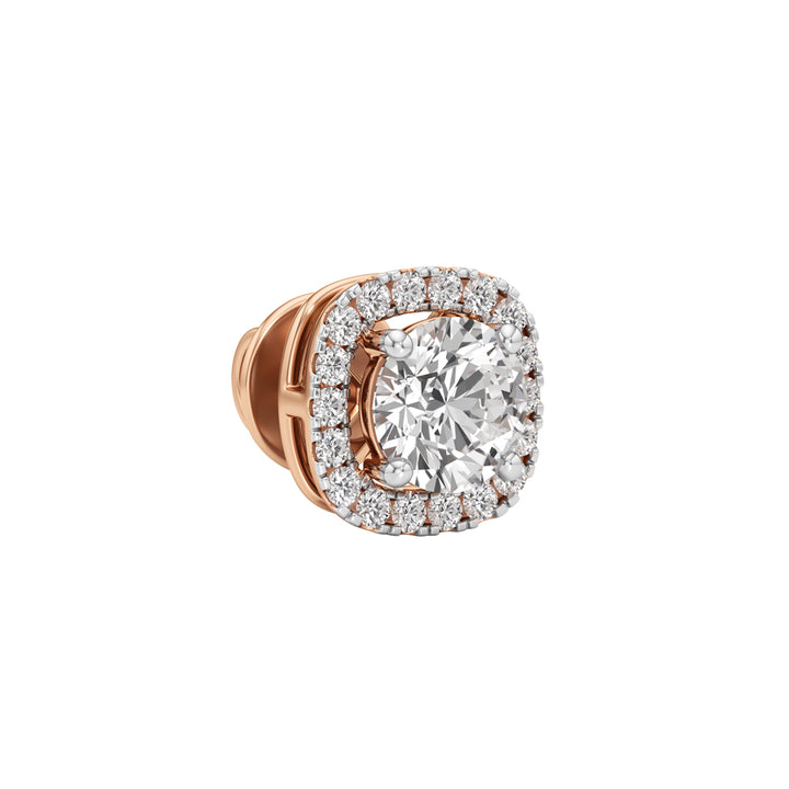 1.75Ct Round Shape Halo Studs Earrings