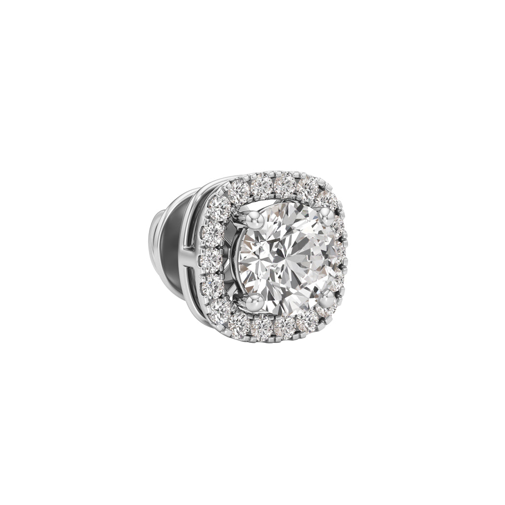 1.75Ct Round Shape Halo Studs Earrings