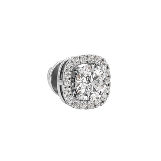 1.75Ct Round Shape Halo Studs Earrings