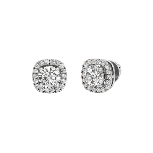 175Ct Round Shape Halo Studs Earrings