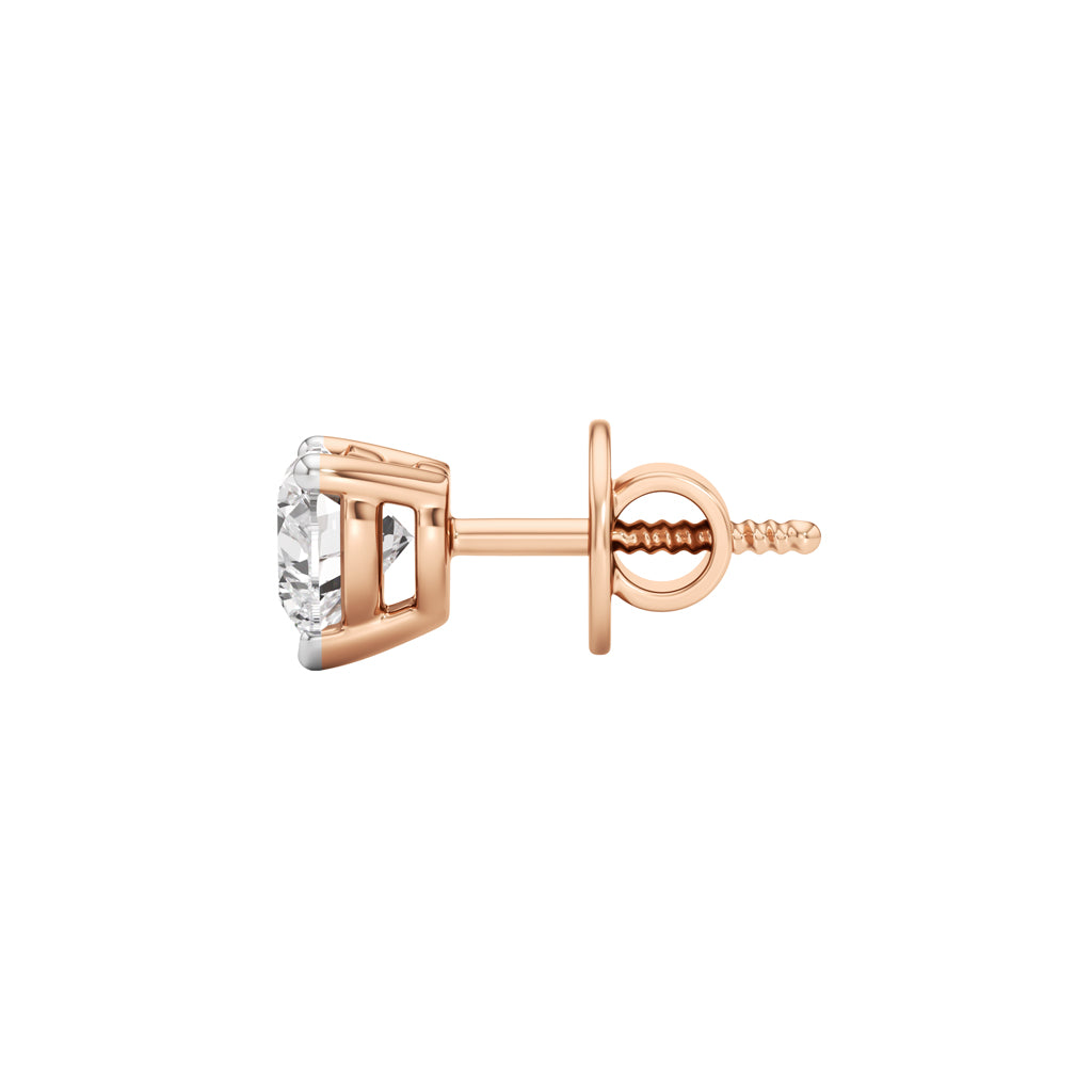 1.00Ct Heart Shape Solitaire Studs Earrings