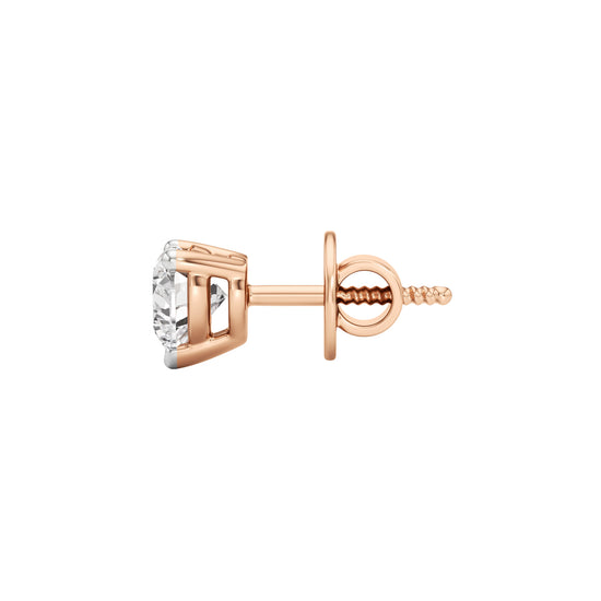 1.00Ct Heart Shape Solitaire Studs Earrings